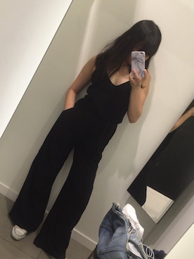 「H&M（エイチ・アンド・エム）のアイテム（つなぎ/オールインワン）」を使った、yuさん（レディース・160cm）の春コーディネート