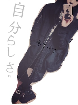 「mode」｜「アイテム（ブルゾン）」を使った、amiさん（レディース・159cm）の冬コーディネート