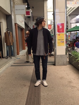 「bukht」｜「アイテム（ブルゾン）」を使った、 遠藤さん（メンズ・176cm）の秋コーディネート