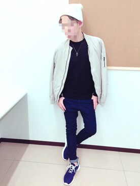 「ZARA MAN」｜「アイテム（ナイロンジャケット）」を使った、新井 翔稀さん（メンズ・165cm）の春コーディネート