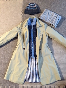 「AIGLE（エーグル）のアイテム（トレンチコート）」を使った、＊nanohana＊さん（レディース・152cm）の冬コーディネート