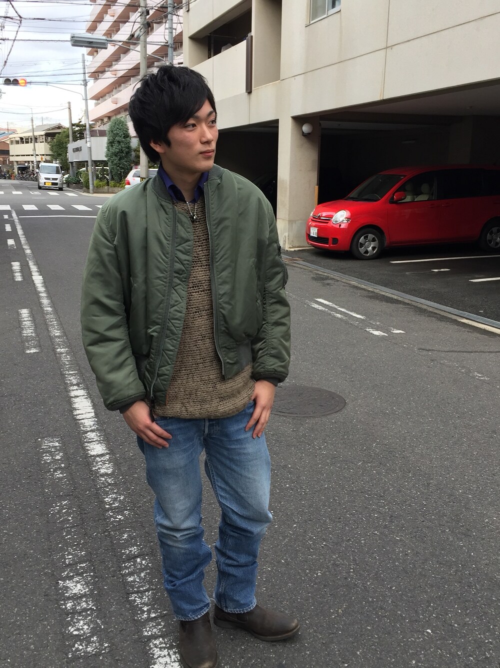 「ALPHAのアイテム（ジャケット/アウター、グリーン系）」を使った、AKI-Ｔさん（メンズ・175cm）の冬コーディネートの1枚目の写真
