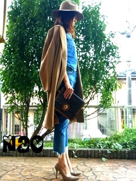 「Max Mara（マックスマーラ）のアイテム（チェスターコート）」を使った、nao☆さん（レディース・165cm）の秋コーディネート