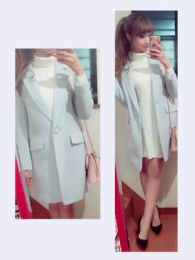 「LouisVuitton」｜「アイテム（チェスターコート）」を使った、えみゅ (中山 恵美生)さん（レディース・160cm）の秋コーディネート