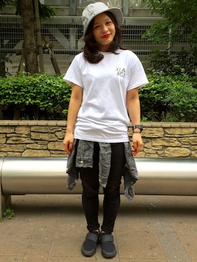 「XLARGE（エクストララージ）のアイテム（ハット）」を使った、アッコさん（レディース・152cm）の春コーディネート