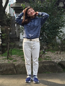「プルオーバーパーカー」｜アッコさん（レディース・152cm）の春コーディネート