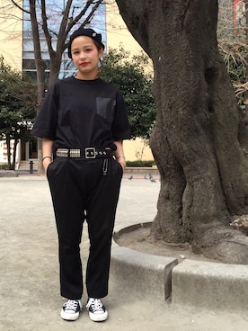 「CONVERSE ADDICT（コンバースアディクト）のアイテム」を使った、アッコさん（レディース・152cm）の春コーディネート