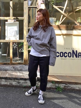 「CONVERSE ADDICT（コンバースアディクト）のアイテム」を使った、アッコさん（レディース・152cm）の秋コーディネート