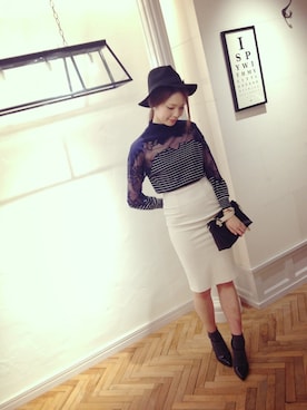 「ネイビー×ホワイト」｜chihiro saitoさん（レディース・169cm）の冬コーディネート