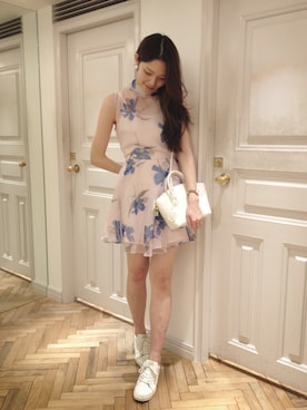 「SNIDEL（スナイデル）のアイテム（アクセサリー）」を使った、chihiro saitoさん（レディース・169cm）の春コーディネート