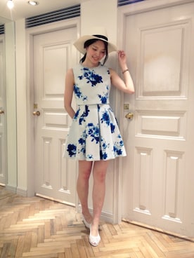 「ブルー x ホワイト」｜「アイテム（ワンピース/ドレス）」を使った、chihiro saitoさん（レディース・169cm）の夏コーディネート