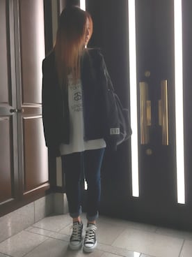 「ENVYM（アンビー）のアイテム（ブルゾン）」を使った、Lioさん（レディース・157cm）の春コーディネート