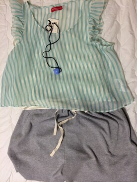 「アイテム（つなぎ/オールインワン、グリーン系）」を使った、ふーりゃんさん（レディース・164cm）の夏コーディネート