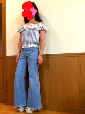 「アイテム（バングル/リストバンド）」を使った、kさん（レディース・152cm・20代）の夏コーディネート
