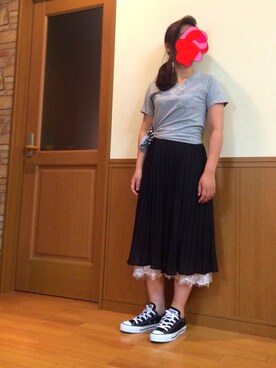 「CONVERSE（コンバース）のconverse（コンバース） ALL STAR OX（オールスターOX）（スニーカー）」を使った、kさん（レディース・152cm）の夏コーディネート