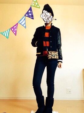「Maison de FLEUR（メゾンドフルール）のアイテム（ジャケット/アウター）」を使った、MANAさん（レディース・158cm）の冬コーディネート