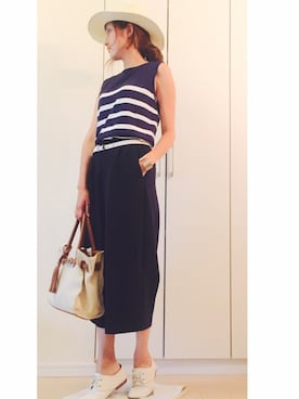 「無印良品（ムジルシリョウヒン）のアイテム（その他シューズ）」を使った、NAnaさん（レディース・158cm）の夏コーディネート