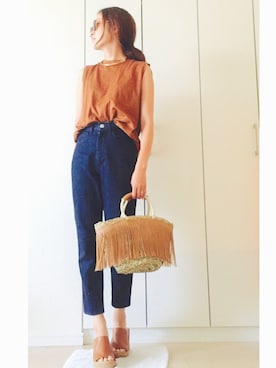 「passage mignon/flaneur（パサージュミニョンフラヌール）のアイテム」を使った、NAnaさん（レディース・158cm）の夏コーディネート