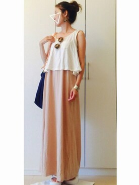 「7月WEAR夏のサンダル祭り」｜「アイテム（ワンピース/ドレス）」を使った、NAnaさん（レディース・158cm）の夏コーディネート