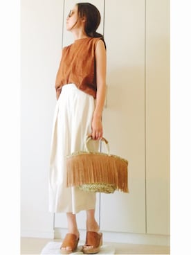 「passage mignon/flaneur（パサージュミニョンフラヌール）のアイテム」を使った、NAnaさん（レディース・158cm）の夏コーディネート