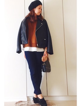 「Minnetonka（ミネトンカ）のアイテム」を使った、NAnaさん（レディース・158cm）の秋コーディネート
