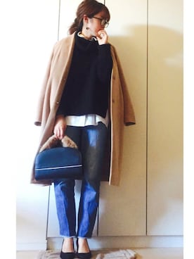 「VIS（ビス）のアイテム（ジャケット/アウター）」を使った、NAnaさん（レディース・158cm）の冬コーディネート