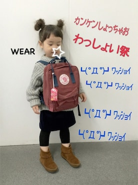 「キッズレギンス部」｜「アイテム（その他）」を使った、miumiuさん（キッズ・90cm）の冬コーディネート