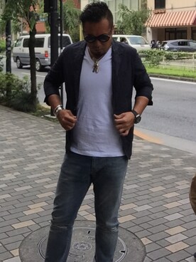 「パックT」｜「アイテム（ジャケット/アウター）」を使った、yukihiko mizutaniさん（メンズ・183cm）の夏コーディネート