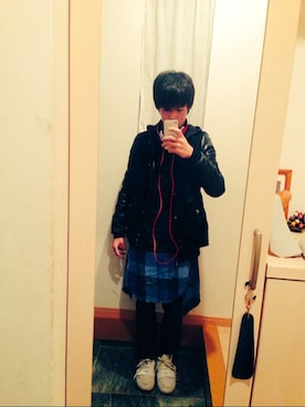 「ヘッドホン」｜「アイテム（スタジャン）」を使った、ΤΟΤΔ。さん（メンズ・165cm）の冬コーディネート