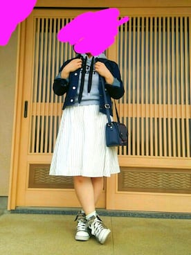 「JK」｜「アイテム（パーカー）」を使った、櫻井愛実さん（レディース・149cm）の春コーディネート