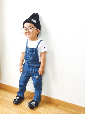 「Champion」｜「アイテム（サロペット/オーバーオール）」を使った、k★taさん（キッズ・80cm）の夏コーディネート