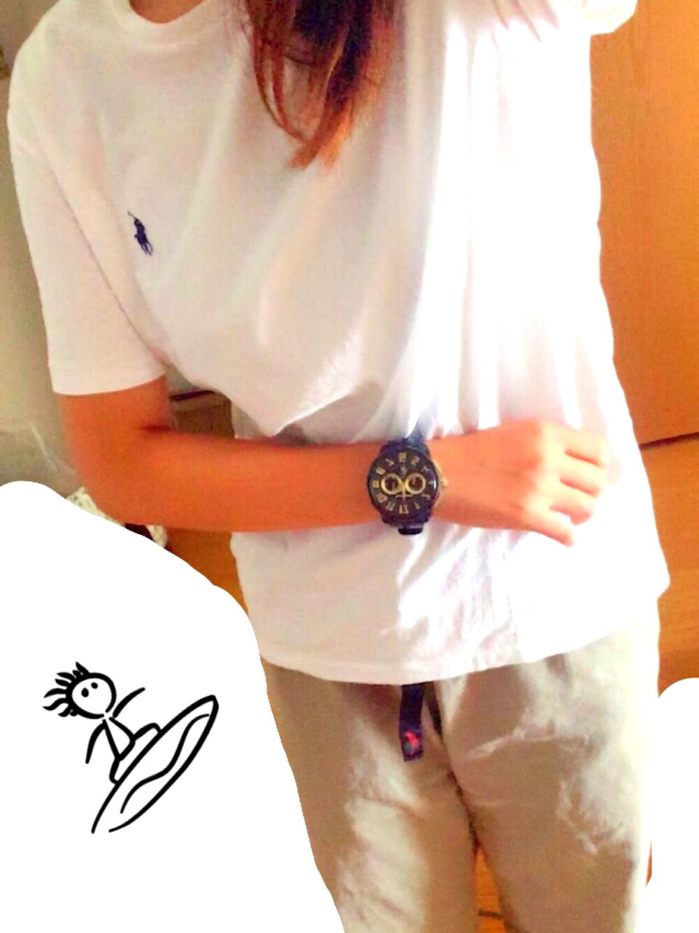 「ラフ、シンプル」｜「TendenceのLHP/エルエイチピー/Tendence/テンデンス/GULLIVER（ガリバー）TG460011（アナログ腕時計、ブラック系）」を使った、ma.さん（レディース・168cm）の夏コーディネートの1枚目の写真