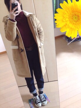 「LILY BROWN（リリーブラウン）のアイテム（ダッフルコート）」を使った、saraさん（レディース・152cm）の冬コーディネート
