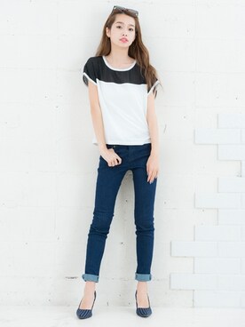 「Silky（シルキー）のアイテム」を使った、silkyさん（レディース・160cm）の夏コーディネート