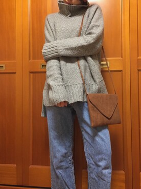 「ビッグタートル」｜Arisa Sekineさん（レディース・157cm）の冬コーディネート