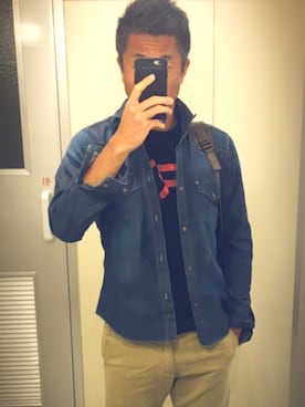 「Abercrombie&Fitch（アバークロンビーアンドフィッチ）のアイテム（チノパンツ）」を使った、たくちんさん（メンズ・171cm）の春コーディネート