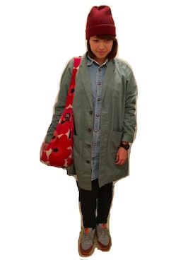 「アイテム（シャツワンピース）」を使った、みお(らすく)さん（レディース・158cm・20代）の秋コーディネート