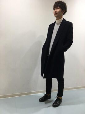 チェスターコートを使った からし色 のメンズ人気ファッションコーディネート Wear
