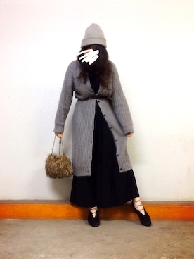 「ニットキャップ」｜「アイテム（ブーティ）」を使った、Uさん（レディース・167cm）の秋コーディネート
