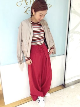 「Another Edition」｜「アイテム（ブルゾン）」を使った、itsuko nishidaさん（レディース・161cm）の秋コーディネート