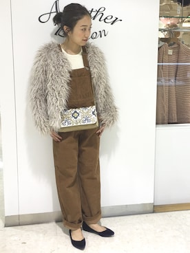 itsuko nishidaさんの「コーデュロイオーバーオール/ AEBC CORD OVERALL◆」を使ったコーディネート