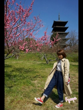 「マムジーンズ」｜♡るか♡さん（レディース・160cm）の春コーディネート