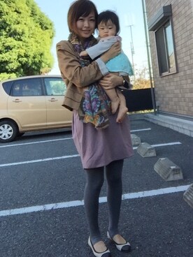 「nina mew（ニーナミュウ）のアイテム（ワンピース/ドレス）」を使った、あーちむさん（レディース・156cm）の冬コーディネート