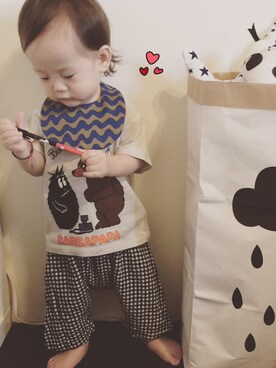 「kids fashion」｜Mikey さん（キッズ・80cm）の夏コーディネート