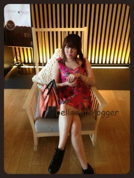 「H&M（エイチ・アンド・エム）のアイテム（ドレス、ピンク系）」を使った、SupidaBelleDollさん（レディース）の秋コーディネート