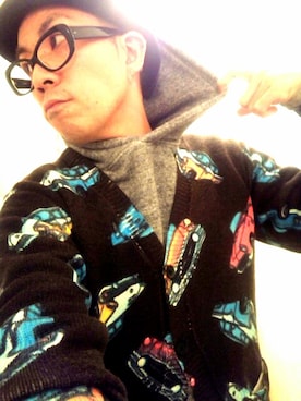 「アイテム（カーディガン/ボレロ、その他）」を使った、WANIさん（メンズ・178cm）の冬コーディネート