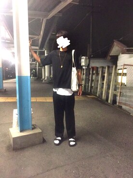 「FLYING TIGERS（フライングタイガー）のアイテム（バッグ）」を使った、ドミノピッザさん（メンズ・178cm）の夏コーディネート