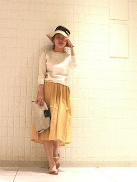 「ツバ広ハット」｜yiさん（レディース・163cm）の春コーディネート