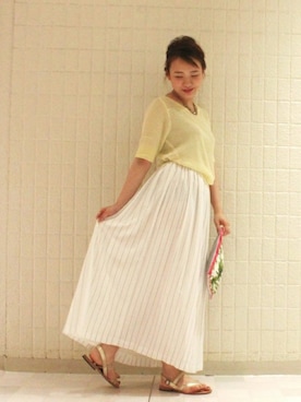 「マキシスカート」｜「アイテム（アクセサリー）」を使った、yiさん（レディース・163cm）の春コーディネート
