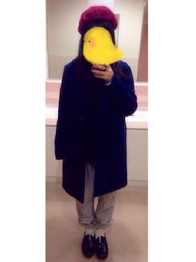 「黒ニット」｜ひよこさん（レディース・148cm）の冬コーディネート